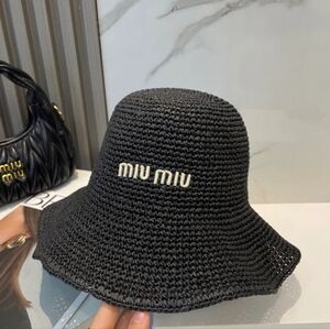 NEW‼️ MIU MIU Black Crochet Hat / Raffia Hat / Straw Hat, UNISEX
